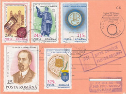 NICE STAMPS, INTERNATIONAL LETTER RECEIPT CONFIRMATION, 1994, ROMANIA - Cartas & Documentos