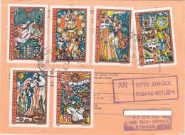 ROMANIAN FAIRY TALES STAMPS, INTERNATIONAL LETTER RECEIPT CONFIRMATION, 1994, ROMANIA - Cartas & Documentos