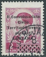 1941 LUBIANA USATO R. COMMISSARIATO CIVILE 2 D - RA7-3 - Lubiana