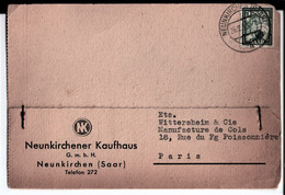 De, Neunkirchener Kaufhaus G.m.b.H à Neunkirchen, à Ets Wittersheim & Cie Manufacture De Cols à Paris. 1950. - 1950 - ...