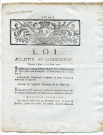 Révolution / LOI RELATIVE AU CLERMONTOIS / 17 Mars 1791 / Abolition Des Privilèges / Prince De CONDE, Louis De Bourbon - 1701-1800: Vorläufer XVIII