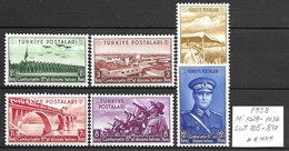 Turkey 1938 - Mi 1029 - 1034 ,Scott 805 - 810 MNH - Ungebraucht