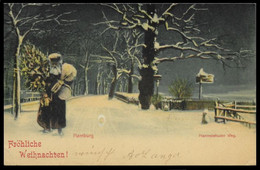 1904 AK FRÖHLICHE WEIHNACHTEN – HARVERSTHUDER WEG HAMBURG – Nach SINGAPORE - Eimsbüttel