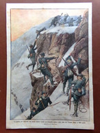 Retrocopertina Domenica Corriere Nr. 35 Del 1915 WW1 Assalto Cima Tuckettspitze - Guerre 1914-18