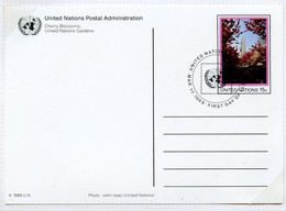 NU New York - Vereinte Nationen Entier Postal 1989 Y&T N°EP1989-02 - Michel N°GZS1989-02 (o) - 15c Cerisiers En Fleurs - Covers & Documents