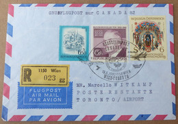 Österreich Luftpost  Wien Toronto  1982   #cover5470 - Primi Voli