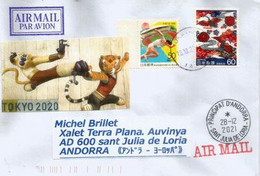 Kung Fu, Attempt To Become An Olympic Sport.KUNG FU MASCOTS,letter Sent To ANDORRA,with Local Arrival Postmark - Zonder Classificatie