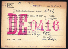 LEIPZIG 1927 DEUTSCHE KURZWELLEN EMPFANGSSTATION - SHORT WAVE - AMATEUR RADIO STATION  QSL   DE0416 - Autres & Non Classés