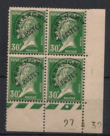 FRANCE - 1932 - Préo N°Yv. 66 - Pasteur - Bloc De 4 Coin Daté - Neuf Luxe ** / MNH / Postfrisch - Vorausentwertungen