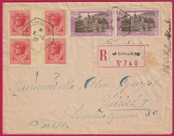 MONACO RECOMMANDE LA CONDAMINE CACHET HEXAGONNAL POUR ZURICH SUISSE LETTRE COVER - Lettres & Documents