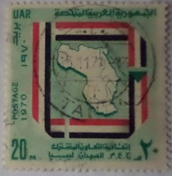 ُEGYPT 1970 Map & Flags Of UAR-Libya-Sudan [Used] (Egypte) (Egitto) (Ägypten) (Egipto) - Gebruikt