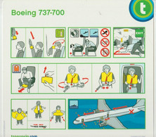 Safety Card Transavia Boeing 737-700 (old Logo) - Consignes De Sécurité