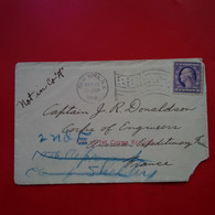 LETTRE ETATS UNIS NEW YORK POUR FRANCE CORPS EXPEDITIONARY FORCE CAPITAINE DONALDSON 1918 - Storia Postale