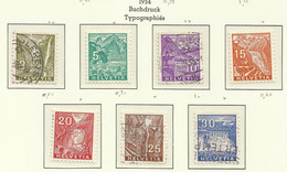 SUISSE 1934 N° 271 à 277 - Other & Unclassified