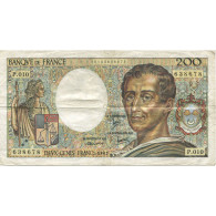 France, 200 Francs, Montesquieu, 1982, TB+, Fayette:70.02, KM:155a - 200 F 1981-1994 ''Montesquieu''