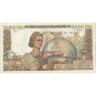 France, 10,000 Francs, Génie Français, SUP, Fayette:50.77, KM:132d - 10 000 F 1945-1956 ''Génie Français''