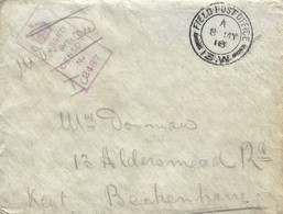 UK GB 1918 FPO 13.W France 11th Australian Brigade Censor 2487 OAS Forces Cover - Lettres & Documents