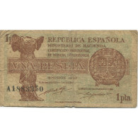 Billet, Espagne, 1 Peseta, 1937, KM:94, B - 1-2 Peseten