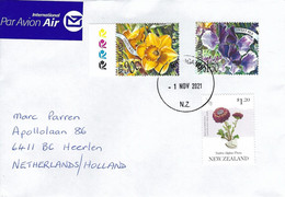 New Zealand 2021 Whanganui Sweet Pea Lathyrus Odoratus Daffodil Narcissus Pseudonarcissus Alpine Daisy Cover - Briefe U. Dokumente