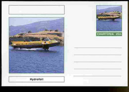 Chartonia (Fantasy) Ships - Hydrofoil Postal Stationery Card Unused And Fine - Hovercrafts