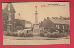 Solre-sur-Sambre - Le Monument Et La Place Du Monument - 1939 ( Voir Verso ) - Erquelinnes