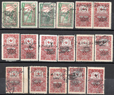 581.TURKEY IN ASIA.1921 HEJAZ RAILWAY TAX 17 STAMPS LOT - 1920-21 Anatolia