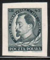 POLAND 1951 FELIKS DZIERZYNSKI RUSSIA COMMUNISM IMPERF BLACK PROOF NHM (NO GUM) REVOLUTION SECRET POLICE CZEKA BELARUS - Prove & Ristampe