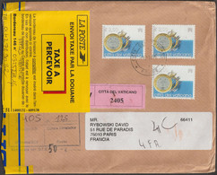 Vatican 2004 Y&T 1358 Michel 1504 X 3 Sur Lettre Assurée. Euro De Saint-Marin - Lettres & Documents