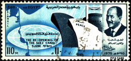 Egypt 1975 Mi 1192 Re-opening Of Suez Canal - President Sadat - Gebruikt