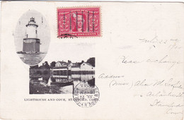 242/ Lighthouse And Cove, Stamford, 1904, Globe Stamp Company - Stamford