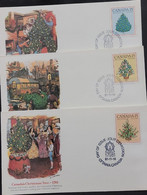 P) 1981 CANADA, CHRISTMAS FDC SET X3, 200TH CELEBRATION FIRST ILLUMINATED TREE, SET COMPLETE X3, WITH CANCELLATION, XF - Autres & Non Classés
