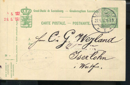 LUXEMBOURG 1912 VINTAGE POSTAL STATIONARY CARD TO ISERLOHN GERMANY - Otros & Sin Clasificación