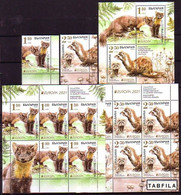 BULGARIA - 2021 - Europa-CEPT - Animaux Protégés - 2v + Bl + 2 PF + Carnet - Unused Stamps