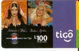 TARJETA DE HONDURAS DE TIGO DE PEPSI-COLA DE CRISTINA AGUILERA - Honduras