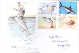 IRELAND : FIRST DAY COVER : 29 JULY 1982 : FAUNA, FISH : COMPLETE SET OF 4 - Brieven En Documenten