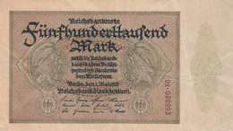 Germany #88b, 500,000 Marks 1.5.1923 Reichsbanknote Small Serial # At Right On Front Only Banknote Currency - 500000 Mark