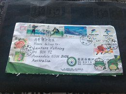(3 E 9) Letter Posted From China To Australia During COVID-19 Pandemic - With Beijing Winter Olympic + Ice Hockey Stamps - Lettres & Documents