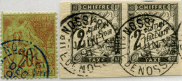 !!! N°52 ET PAIRE DE LA TAXE N°2 OBLITÉRÉS NOSSI BE. TB - Postage Due