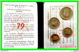 ESPAÑA AÑO 1975 *79 AÑO COMPLETO, - 1. -5.- 25.-Y 50 PESETAS... 4 VALORES NUEVA JUAN CARLOS I CALIDAD PROOF. - Ongebruikte Sets & Proefsets