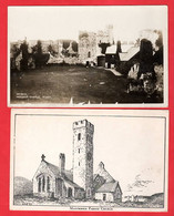 UK PEMBROKESHIRE    MANOBIER CASTLE  2 CARDS - Pembrokeshire