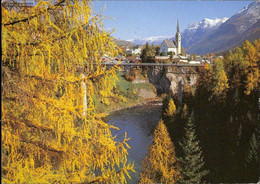 1068160 Innbrücke Mit Kirche Und Piz Lad , Bad Scuol - Scuol