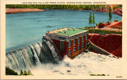Washington Spokane Nine Mile Falls And Power Station On The Spokane River - Spokane