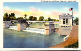 Indiana Fort Wayne Municipal Dam And Power Plant Curteich - Fort Wayne