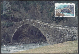 Andorre 1990-Andorre-Française- Yvert Nr.:  385 On Carte Maximum Photo. Theme: Pont/Romanique.... (VG) DC-10246 - Oblitérés