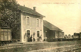 DEPT 82 LABASTIDE SAINT PIERRE LA GARE TRES  BELLE  ANIMATION 9X14 REIMPRESSION DE CARTES ANCIENNES - Labastide Saint Pierre