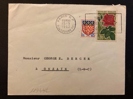 LETTRE TP ROSE 0,20 + AMIENS 0,05 OBL.MEC.13-9 1962 PARIS RP - Other & Unclassified