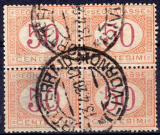 Regno D'Italia (1890) - Segnatasse 50 Cent. In Quartina Ø - Postage Due