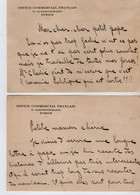 VP18.941 - Office Commercial Français ZURICH - 2 Cartes Lettres De Mr Jacques DUPONT ? DUJON ? - Zwitserland