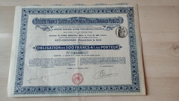 SOCIETE FRANCO-SUISSE De CHEMINS De FER Et De TRAVAUX PUBLICS - 1912* - S - V