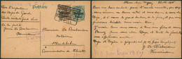 Guerre 14-18 - EP Au Type 5ctm Vert + OC11 Obl Relais "Neerwinden" (1917) + Gepruft G.20 > Meulebeke, Thielt Commandantu - OC1/25 General Government